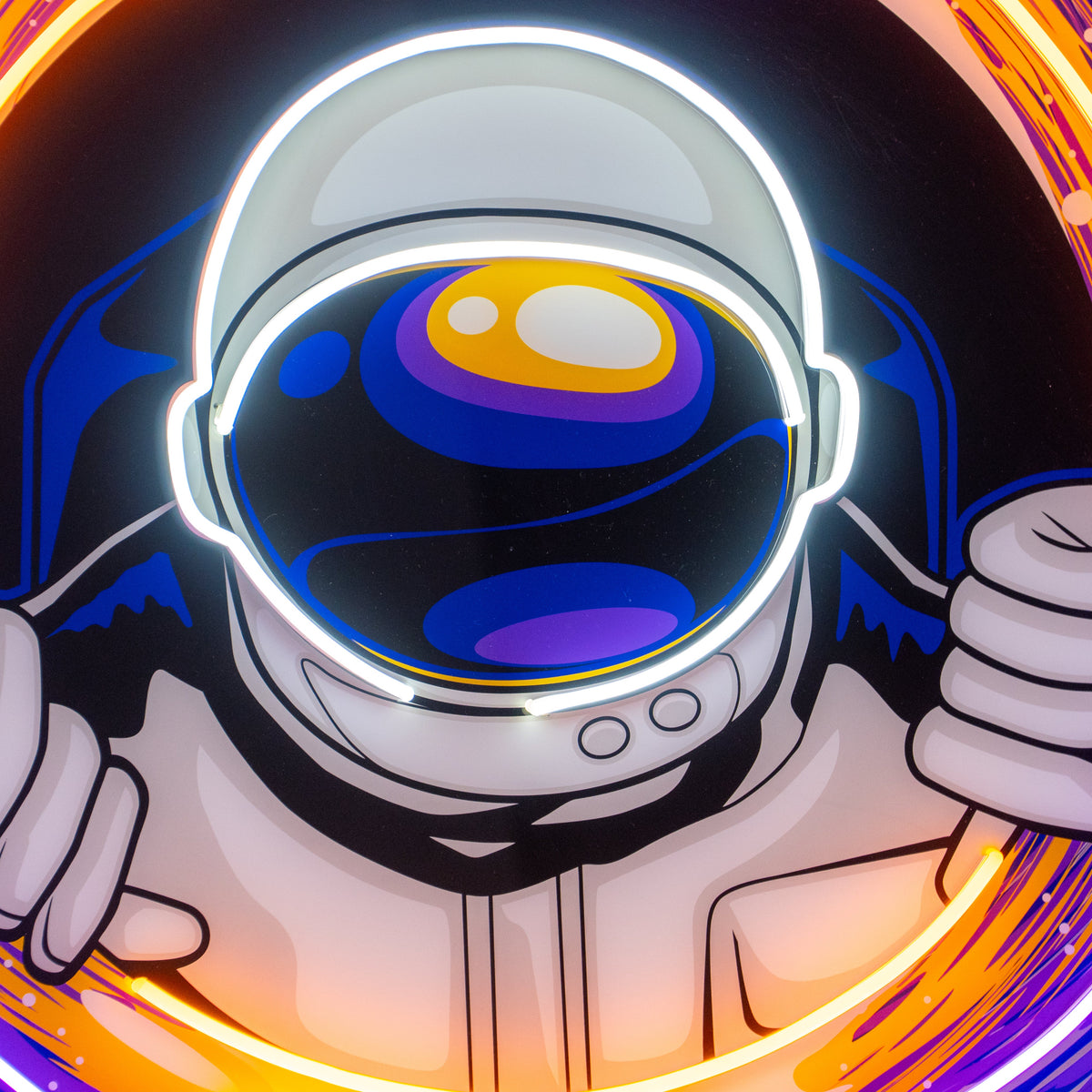 Astronauts Black Holes LED Neon Sign Light Pop Art